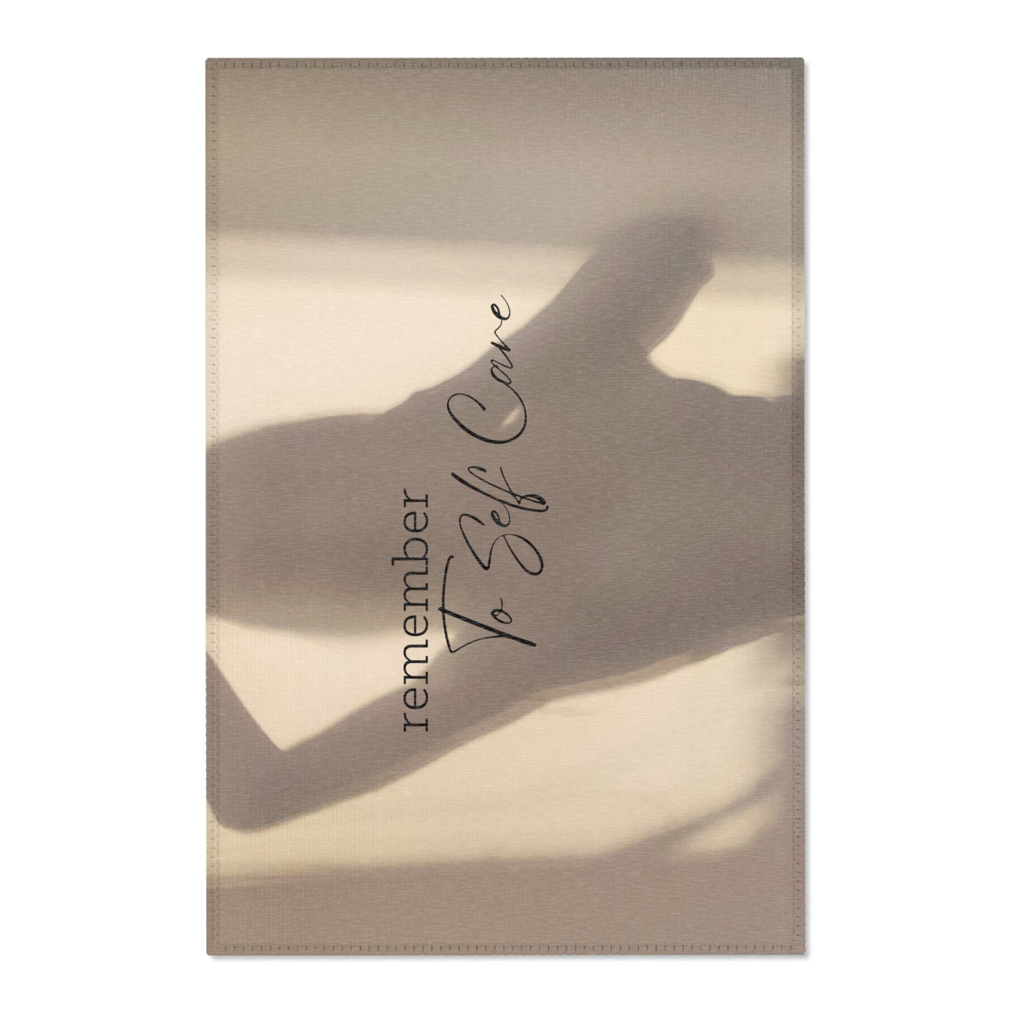 Self-Care Area Rug, Inspirational Home Decor, Living Room Mat, Mindfulness Gift, Cozy Floor Covering, Home Affirmation Rug